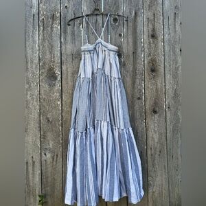 J. Crew Blue and White Striped Maxi Dress Sz S NWT *574